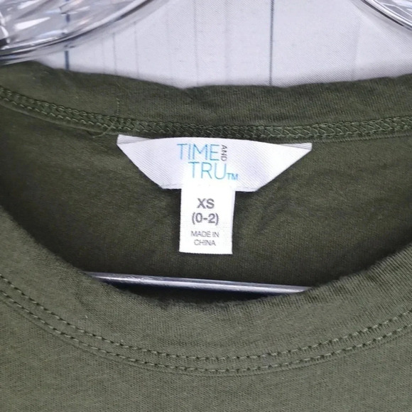 Time and Tru Olive Green Short Sleeve Dress - Picture 5 of 7